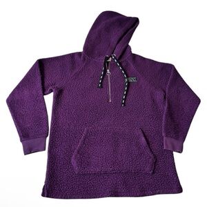 Pink Victoria's Secret Teddy Bear Pullover Hoodie Sweatshirt Half Zip XS